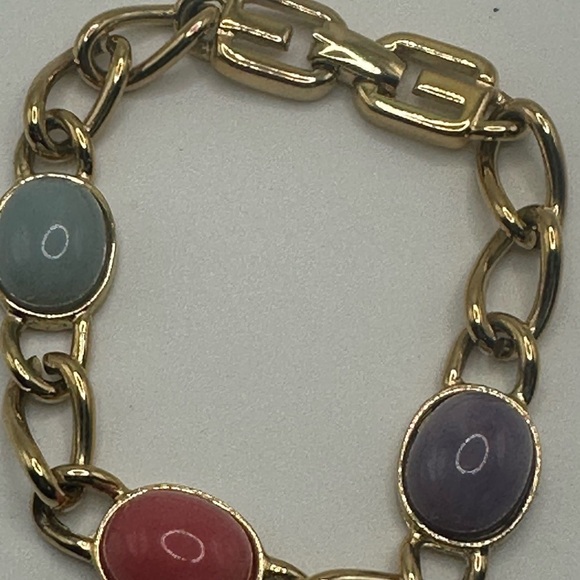 1960s Vintage Givenchy Gold Choker & Bracelet Set – Rare Pastel - Picture 10 of 12